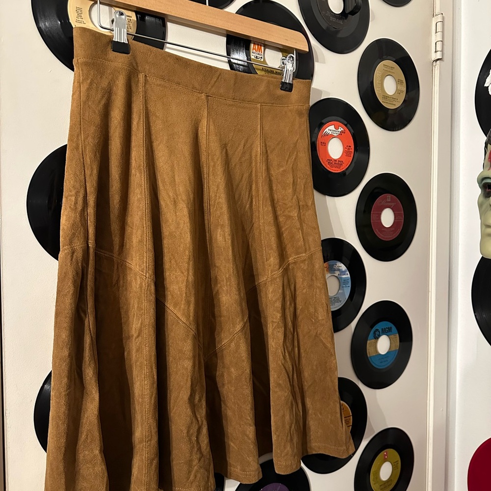 Suede Tan A-Line Skirt
